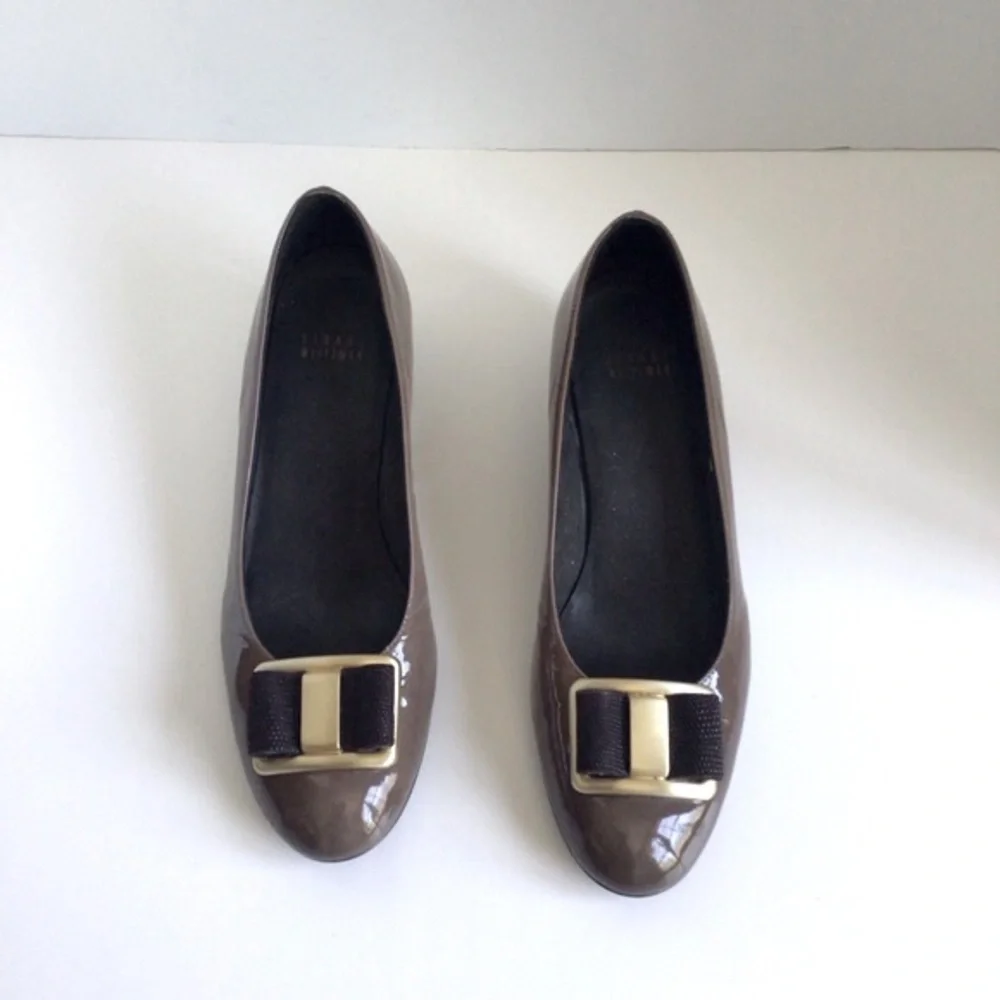 Stuart Weitzman PROPER Wedge Patent Leather Driftwood Aniline. Size 8.5 - Picture 4 of 15